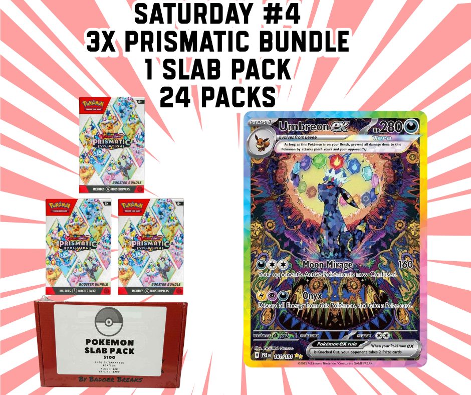 SATURDAY #4 | 3x PRISMATIC BUNDLE / Slab Pack | *UMBREON BOUNTY*
