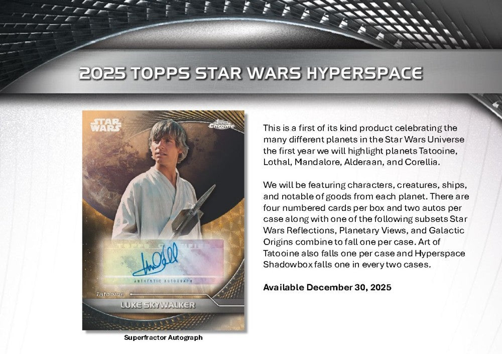 2025 Topps Star Wars Hyperspace Hobby 2 Box Break #1 - RANDOM LETTER