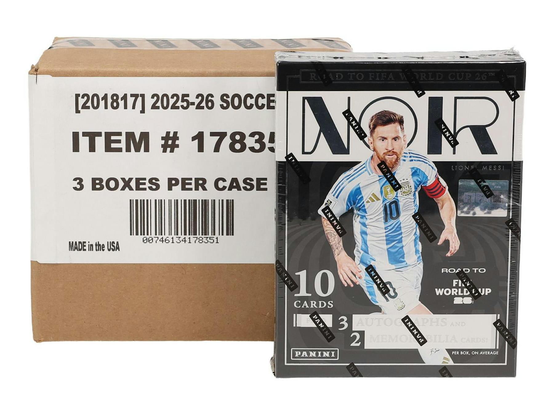 2025/26 Panini Noir Road to FIFA World Cup Soccer Hobby 3-Box Case