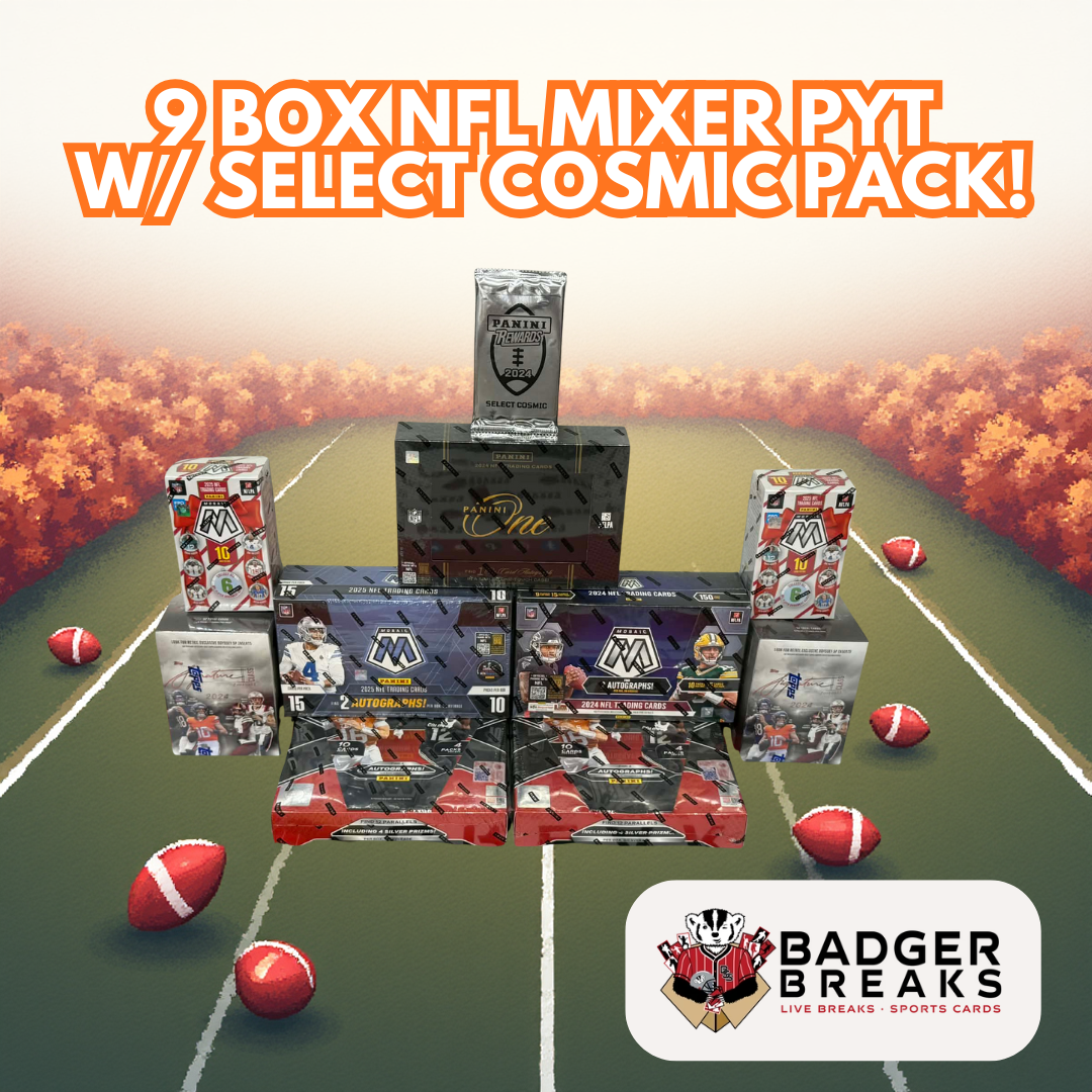 9 Box NFL Mixer w/ Select Cosmic Pack - PICK YOUR TEAM *BADGER XMAS PROMO X2*