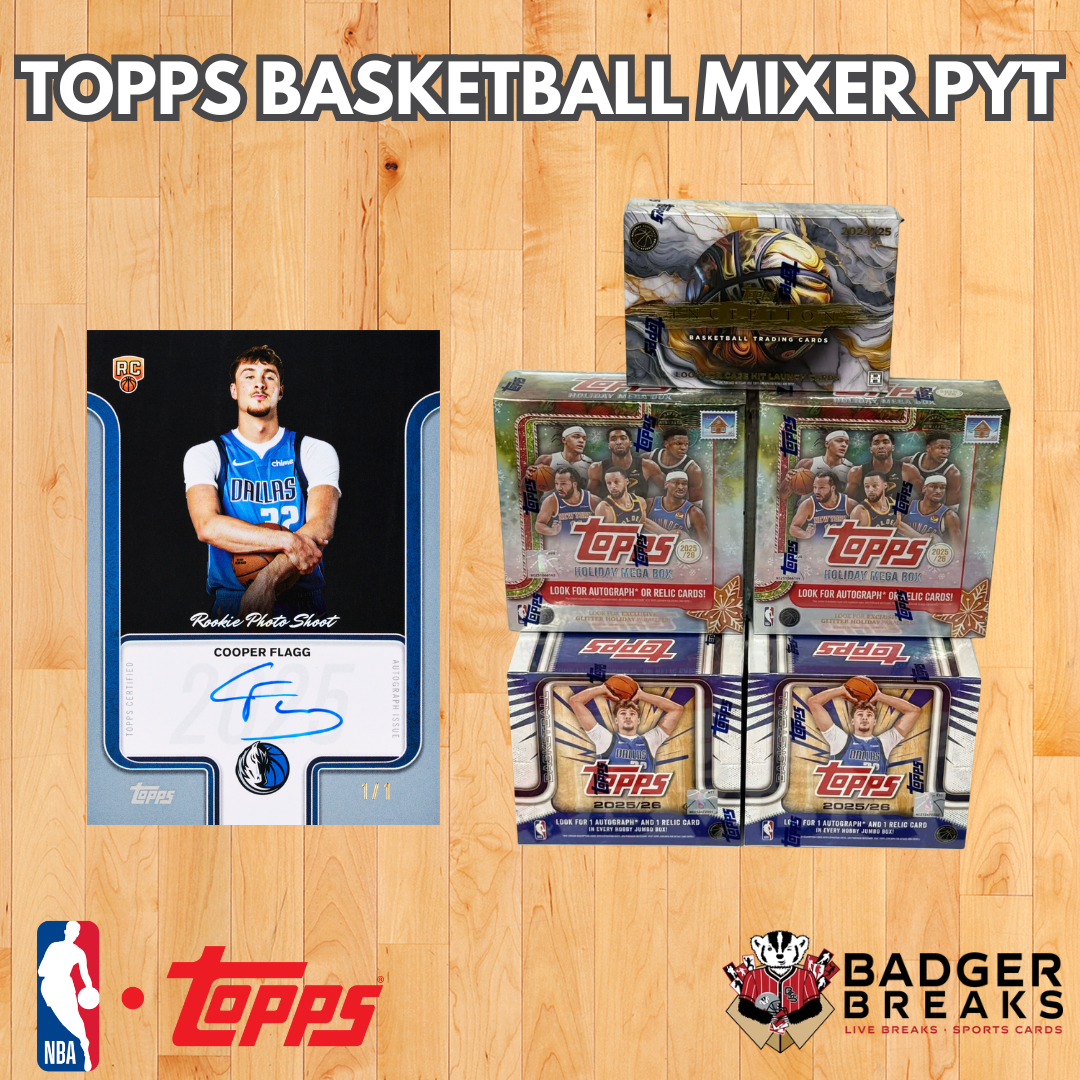 5 Box Topps Basketball Mixer #1 - PICK YOUR TEAM + BADGER XMAS PROMO