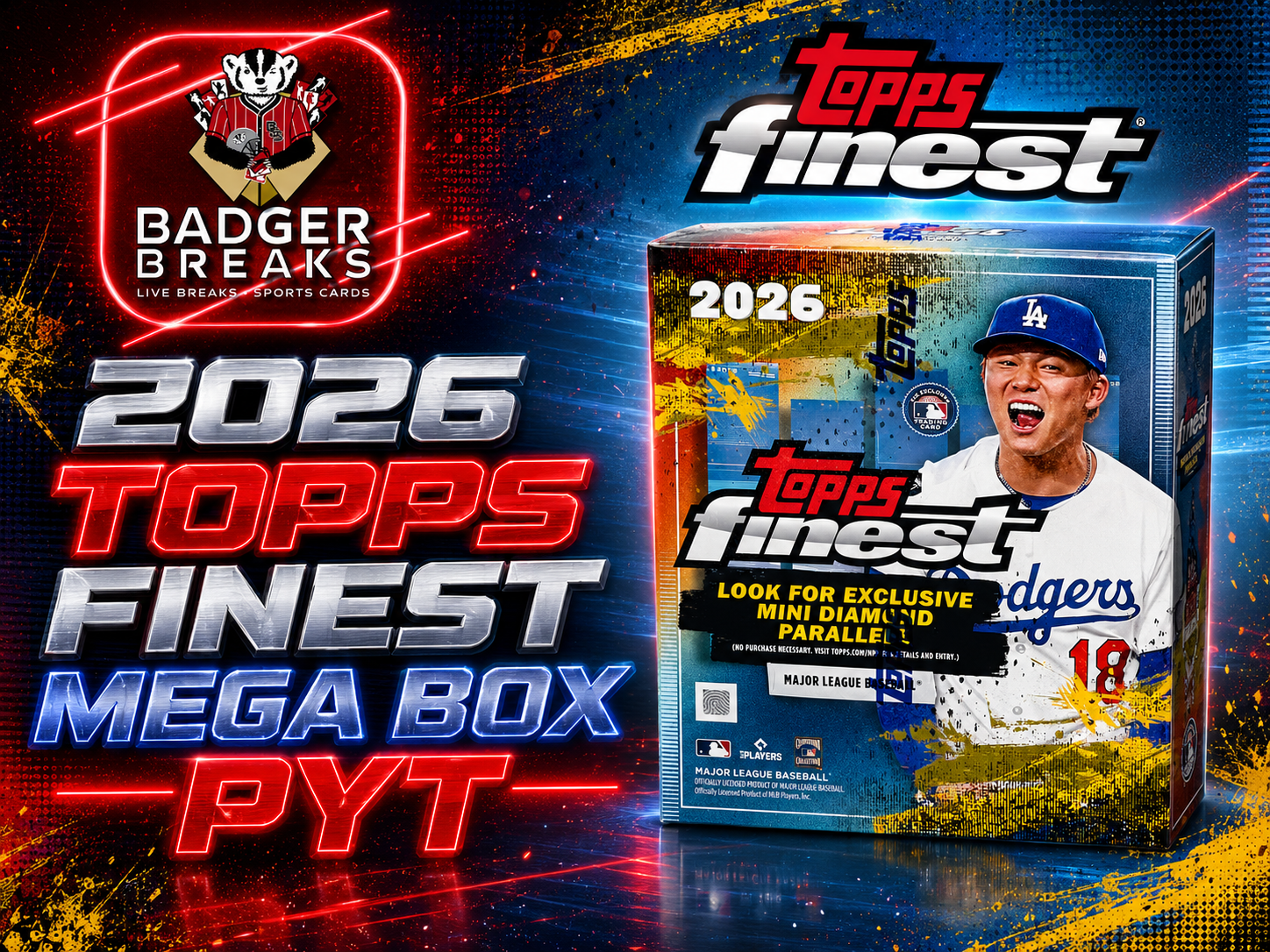 #0003 - 2026 Topps Finest Baseball Mega 5 Box Break #1 - PICK YOUR TEAM [POT +$75]
