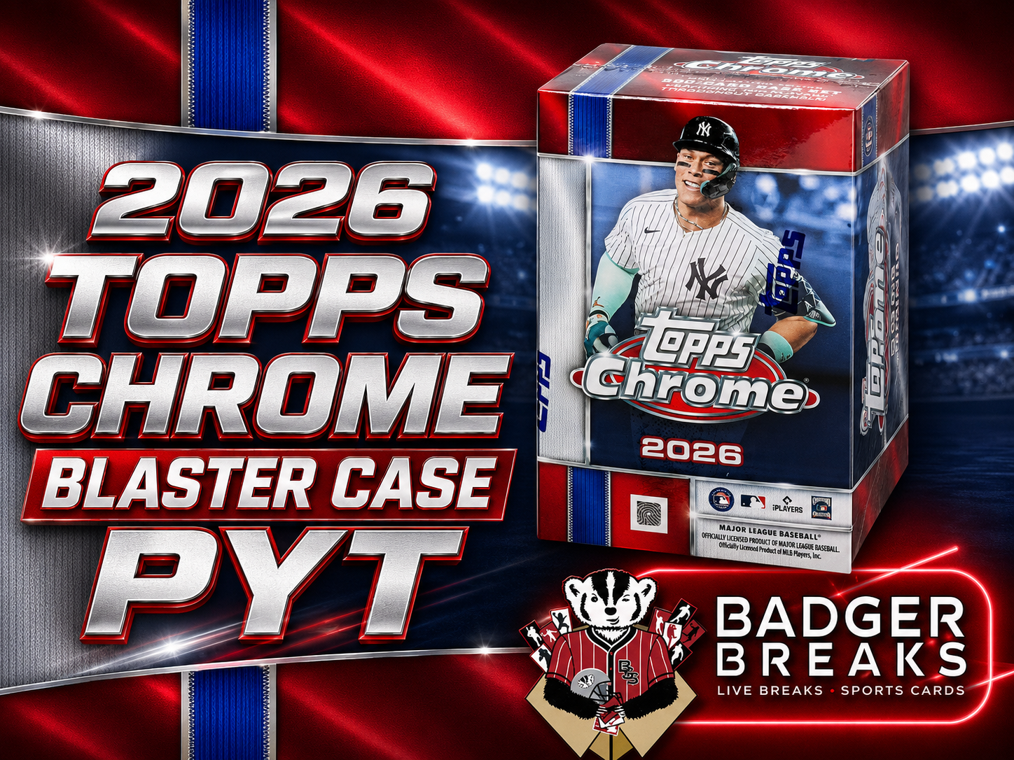 #0004 - 2026 Topps Chrome Baseball Blaster 40 Box Case #1 - PICK YOUR TEAM [POT +$100]