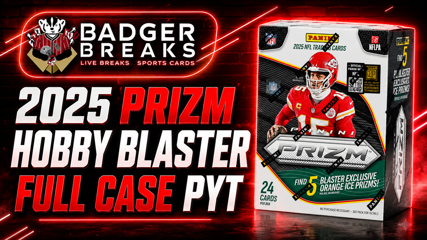 #0008 - 2025 Panini Prizm Football Hobby Blaster 20 Box Case #1 - PICK YOUR TEAM [POT +$75]
