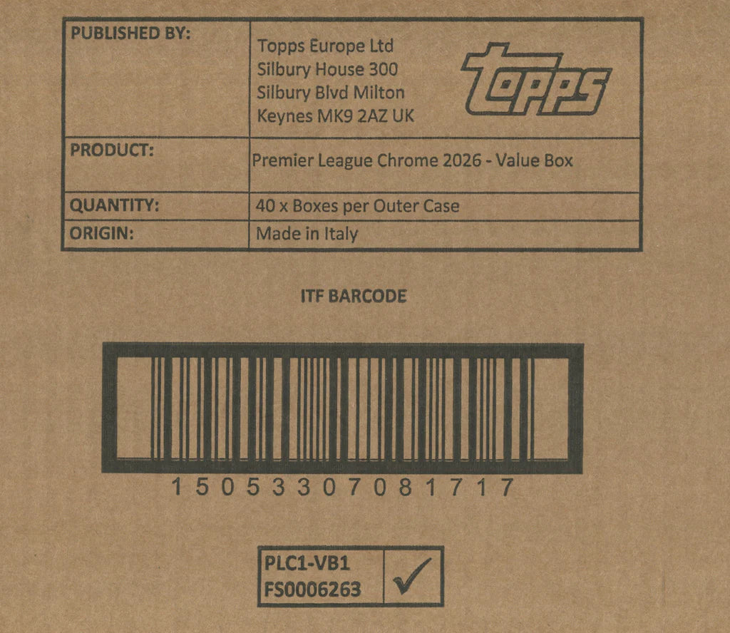 2026 Topps Chrome Premier League EPL Soccer 7-Pack Blaster 40-Box Case