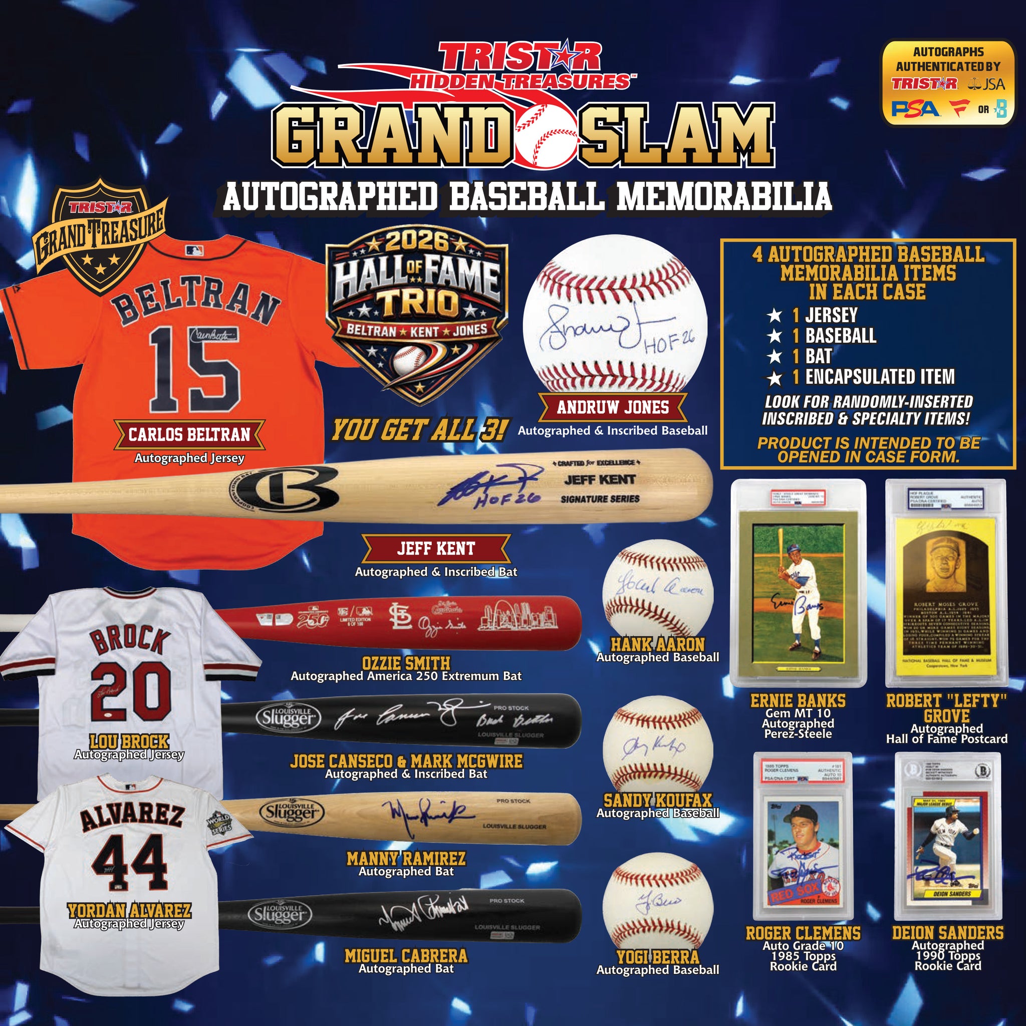 2026 Tristar Hidden Treasures Grand Slam Autographed Baseball Memorabilia Series 2 Case