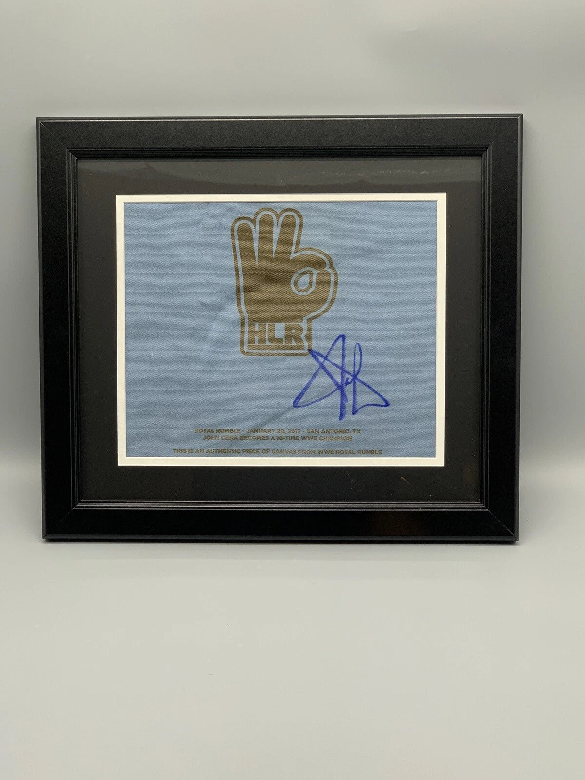 WWE John Cena Signed Ring Canvas Plaque 2017 Royal Rumble Authentic