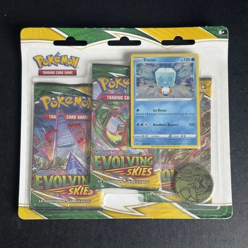 Pokemon Sword & Shield: Evolving Skies 3 Pack Blister [Eiscue]